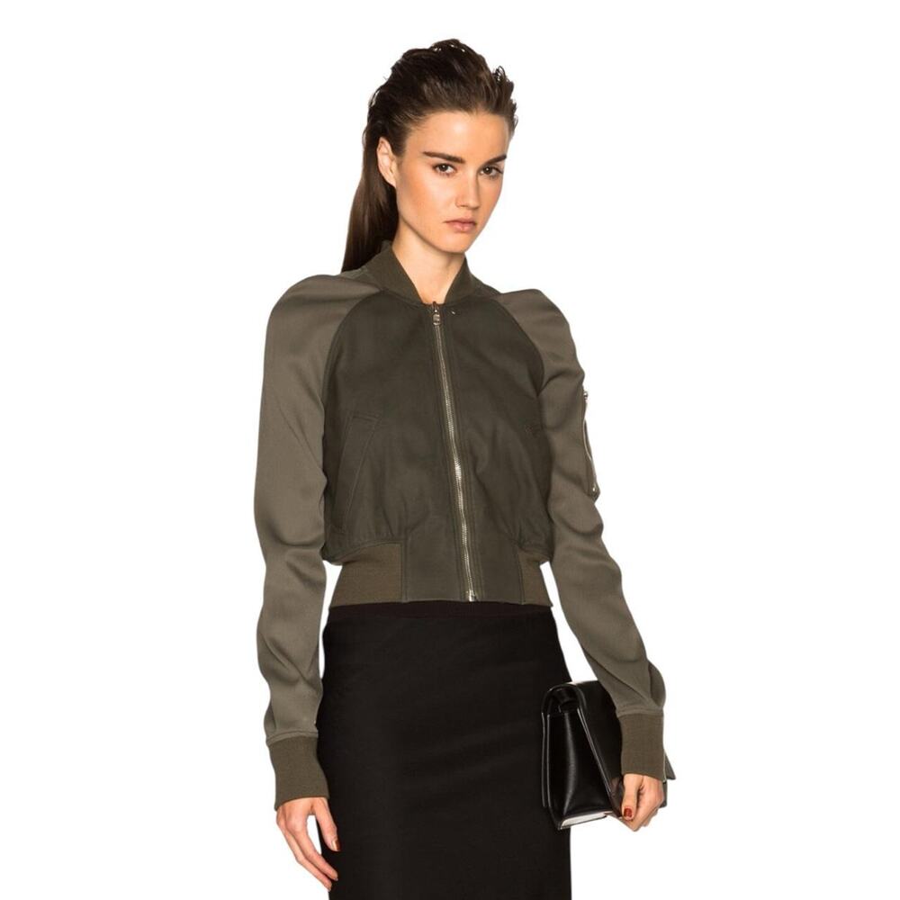 RICK OWENS lambskin leather Cropped Flight Bomber US Size 8
